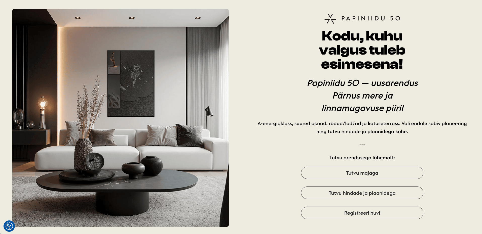 Avalon - Papiniidu 50 landing page